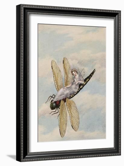 A Fairy Reclining on a Dragonfly-Amelia Jane Murray-Framed Giclee Print