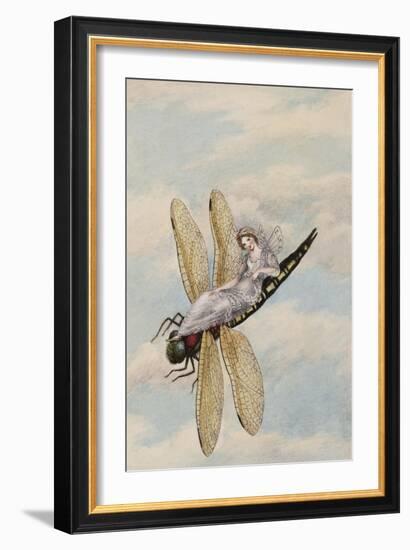 A Fairy Reclining on a Dragonfly-Amelia Jane Murray-Framed Giclee Print