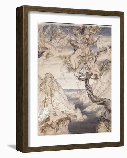 A Fairy Song, Drawn for Act II, Scene II, from 'A Midsummer Night's Dream'-Arthur Rackham-Framed Giclee Print