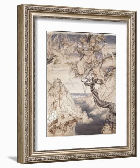 A Fairy Song, Drawn for Act II, Scene II, from 'A Midsummer Night's Dream'-Arthur Rackham-Framed Giclee Print