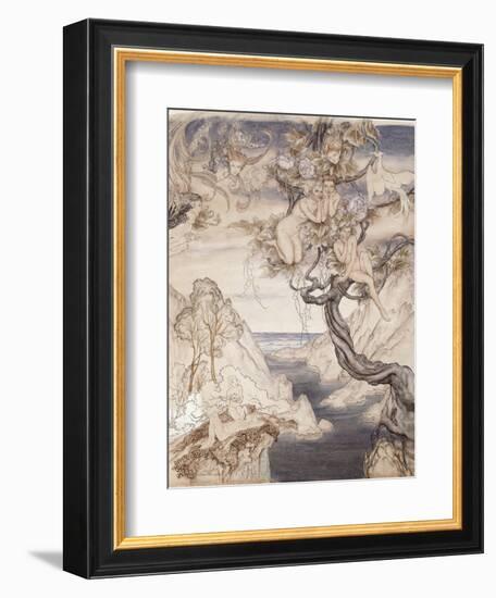 A Fairy Song, Drawn for Act II, Scene II, from 'A Midsummer Night's Dream'-Arthur Rackham-Framed Giclee Print