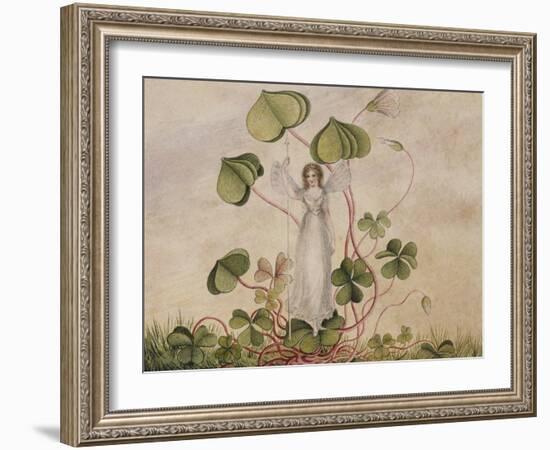 A Fairy Standing Among Clover-Amelia Jane Murray-Framed Giclee Print