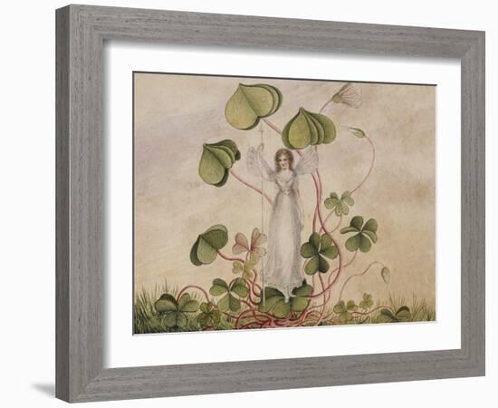 A Fairy Standing Among Clover-Amelia Jane Murray-Framed Giclee Print