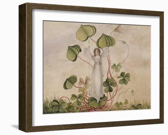 A Fairy Standing Among Clover-Amelia Jane Murray-Framed Giclee Print