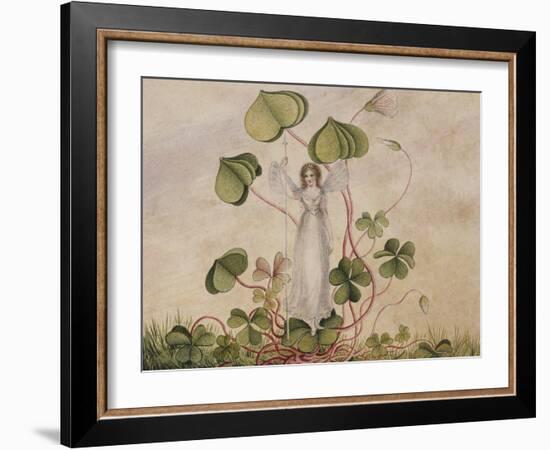 A Fairy Standing Among Clover-Amelia Jane Murray-Framed Giclee Print