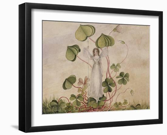 A Fairy Standing Among Clover-Amelia Jane Murray-Framed Giclee Print