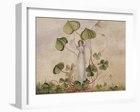 A Fairy Standing Among Clover-Amelia Jane Murray-Framed Giclee Print