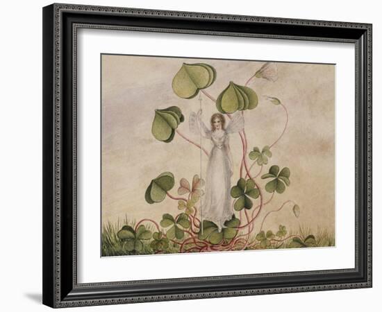 A Fairy Standing Among Clover-Amelia Jane Murray-Framed Giclee Print