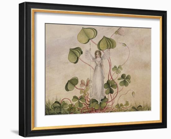 A Fairy Standing Among Clover-Amelia Jane Murray-Framed Giclee Print