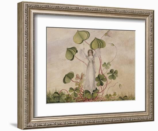 A Fairy Standing Among Clover-Amelia Jane Murray-Framed Giclee Print