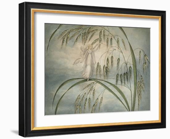 A Fairy Waving Her Wand Standing Among Blades of Grass-Amelia Jane Murray-Framed Giclee Print