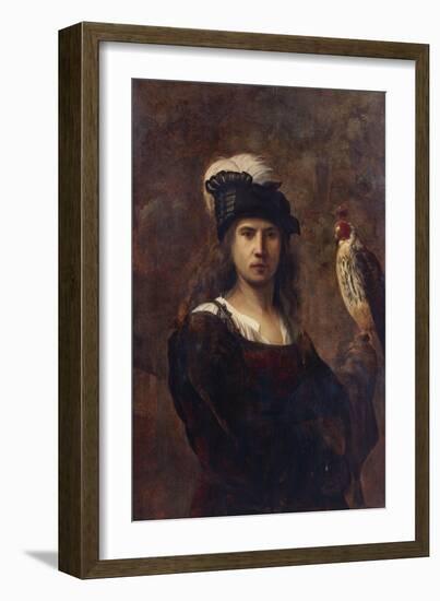 A Falconer, Standing Half Length, in a Feathered Hat-null-Framed Giclee Print