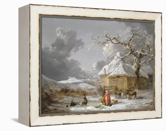 A Fall on the Ice-George Morland-Framed Premier Image Canvas