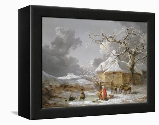 A Fall on the Ice-George Morland-Framed Premier Image Canvas