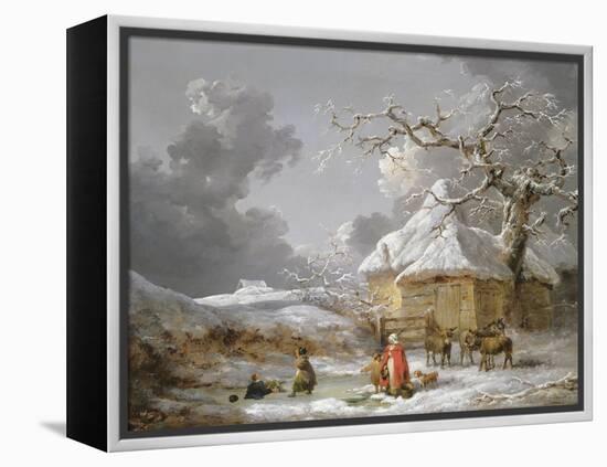 A Fall on the Ice-George Morland-Framed Premier Image Canvas