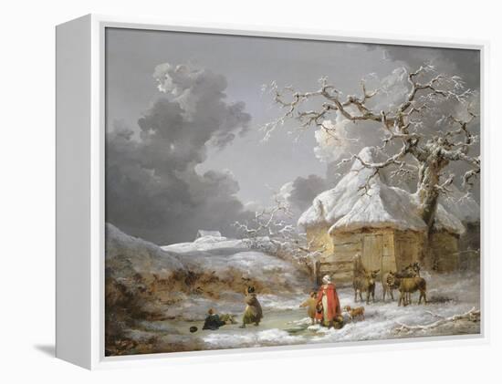 A Fall on the Ice-George Morland-Framed Premier Image Canvas