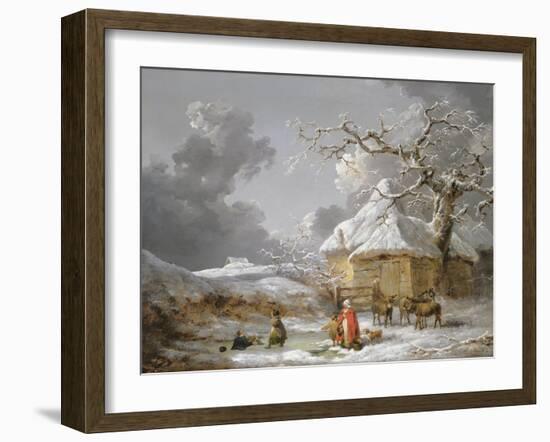 A Fall on the Ice-George Morland-Framed Giclee Print