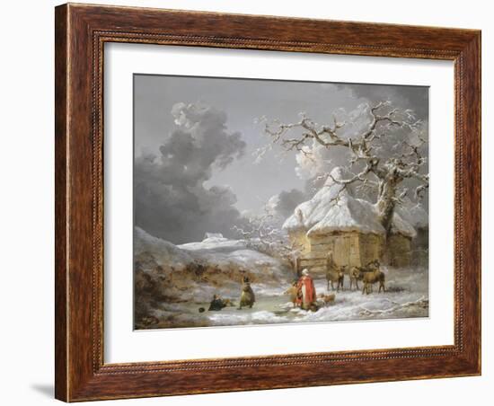 A Fall on the Ice-George Morland-Framed Giclee Print