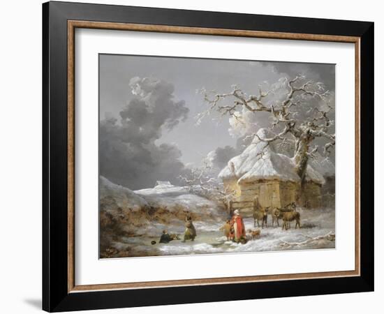 A Fall on the Ice-George Morland-Framed Giclee Print