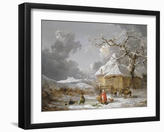 A Fall on the Ice-George Morland-Framed Giclee Print