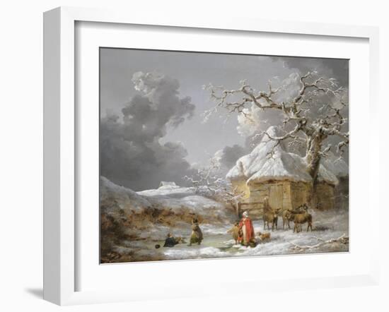 A Fall on the Ice-George Morland-Framed Giclee Print