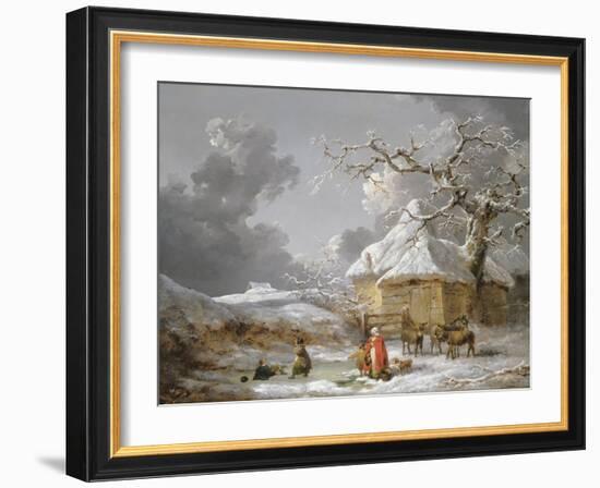 A Fall on the Ice-George Morland-Framed Giclee Print