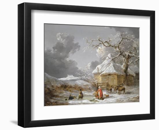 A Fall on the Ice-George Morland-Framed Giclee Print