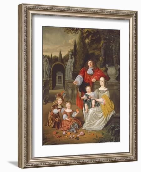 A Family Group on a Terrace, 1670-Michiel Van Musscher-Framed Giclee Print