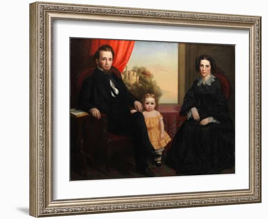 A Family Group Portrait, c.1850-American School-Framed Giclee Print