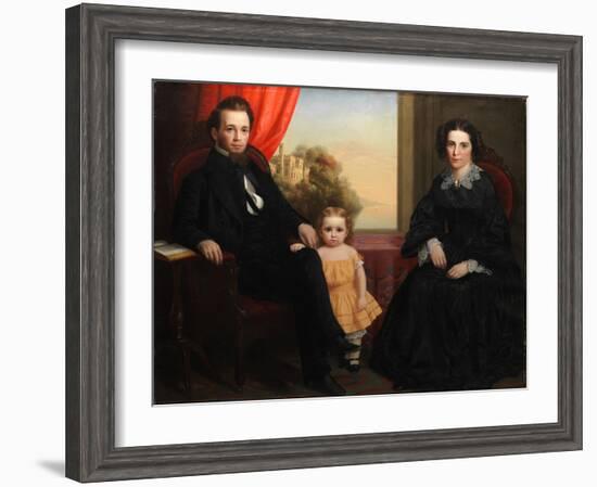 A Family Group Portrait, c.1850-American School-Framed Giclee Print