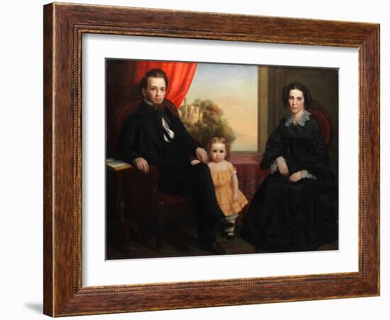 A Family Group Portrait, c.1850-American School-Framed Giclee Print