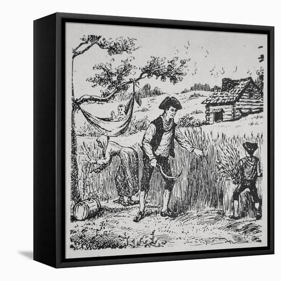 A Family Harvesting Corn (Litho)-American-Framed Premier Image Canvas