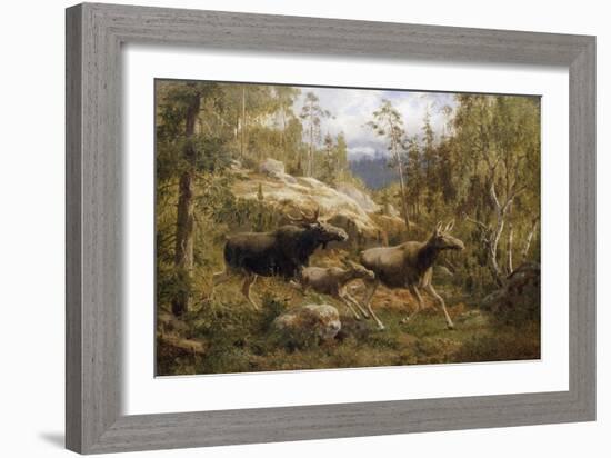 A Family of Moose-Carl Henrik Bogh-Framed Giclee Print