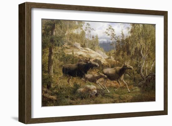 A Family of Moose-Carl Henrik Bogh-Framed Giclee Print