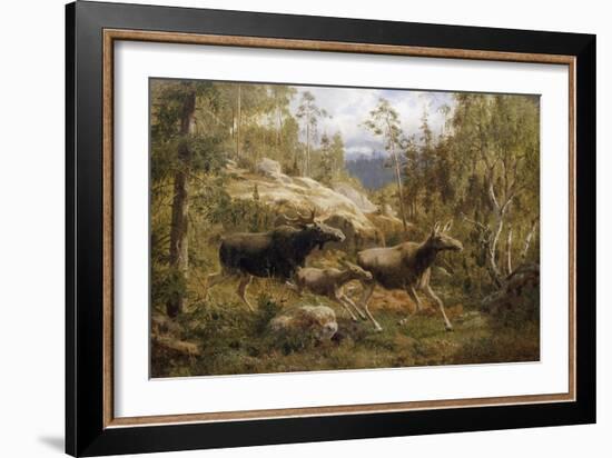 A Family of Moose-Carl Henrik Bogh-Framed Giclee Print