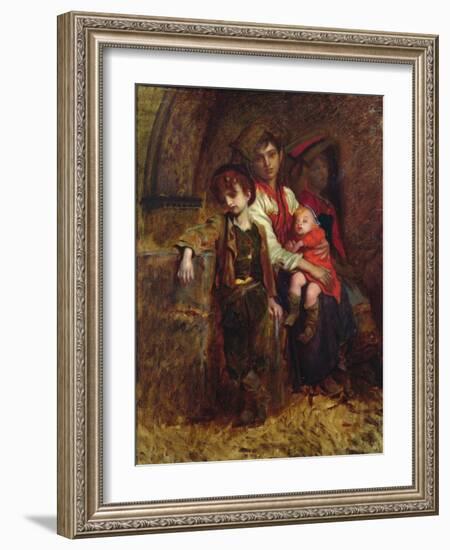 A Family of Peasants (Oil on Canvas)-Antoine Auguste Ernest Herbert or Hebert-Framed Giclee Print