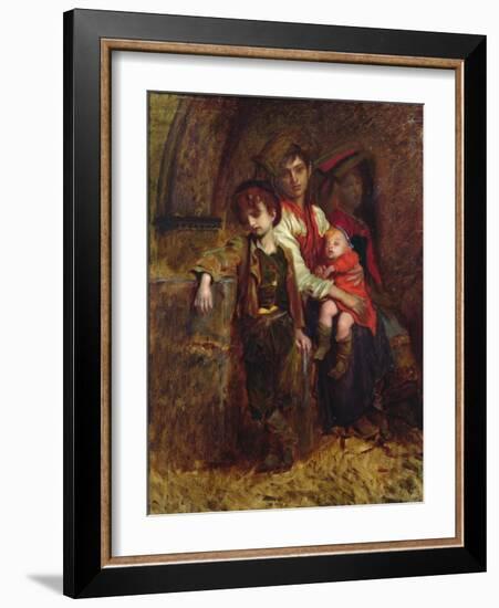 A Family of Peasants (Oil on Canvas)-Antoine Auguste Ernest Herbert or Hebert-Framed Giclee Print