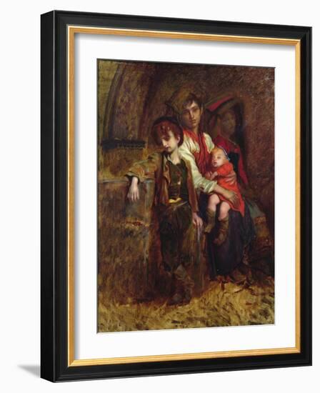 A Family of Peasants (Oil on Canvas)-Antoine Auguste Ernest Herbert or Hebert-Framed Giclee Print