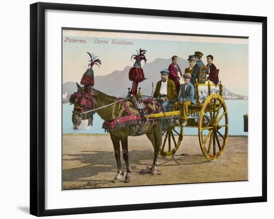 A Family Party in their Carriage at Palermo, Sicily-null-Framed Photographic Print