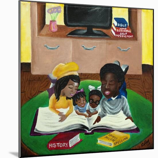 A Family that Reads Together, 2015-Chris Fabor-Mounted Giclee Print