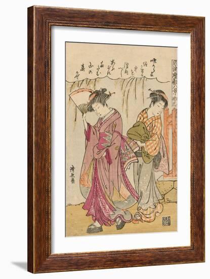 A Fan Suggesting a Dispersed Storm (Sensu No Seiran), C.1777-Torii Kiyonaga-Framed Giclee Print