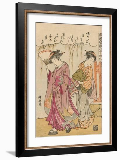 A Fan Suggesting a Dispersed Storm (Sensu No Seiran), C.1777-Torii Kiyonaga-Framed Giclee Print