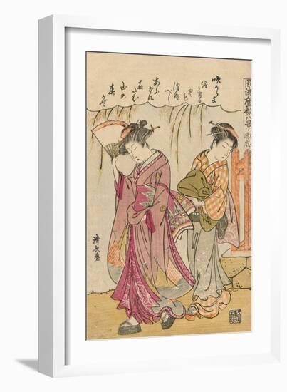 A Fan Suggesting a Dispersed Storm (Sensu No Seiran), C.1777-Torii Kiyonaga-Framed Giclee Print