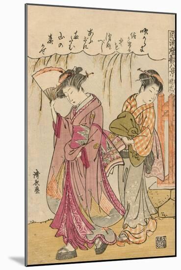 A Fan Suggesting a Dispersed Storm (Sensu No Seiran), C.1777-Torii Kiyonaga-Mounted Giclee Print