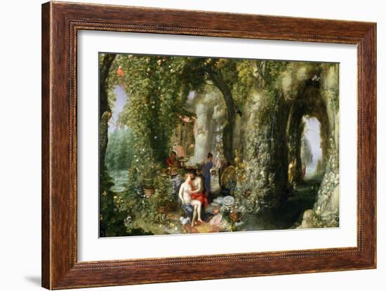 A Fantastic Cave with Odysseus and Calypso-Jan Brueghel the Elder-Framed Giclee Print