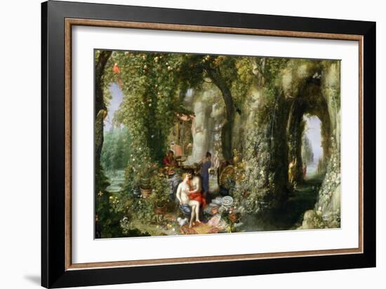 A Fantastic Cave with Odysseus and Calypso-Jan Brueghel the Elder-Framed Giclee Print