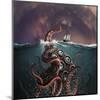 A Fantastical Depiction of the Legendary Kraken-null-Mounted Art Print