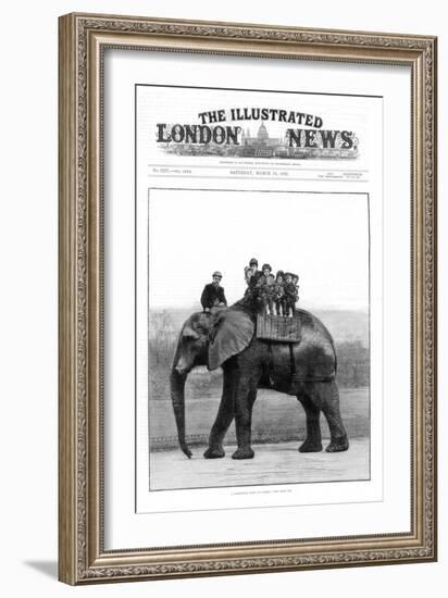 A Farewell Ride on Jumbo, London Zoo, 1882-null-Framed Giclee Print