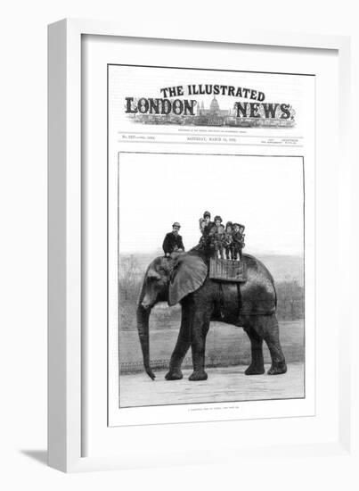 A Farewell Ride on Jumbo, London Zoo, 1882-null-Framed Giclee Print