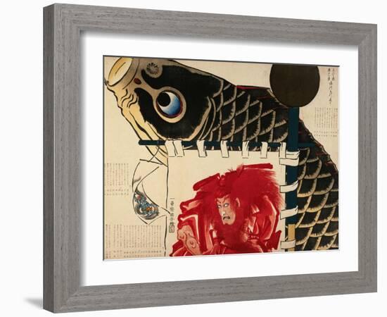 A Farewell Surimono for Ichikawa Danjuro Viii-Kuniyoshi Utagawa-Framed Art Print